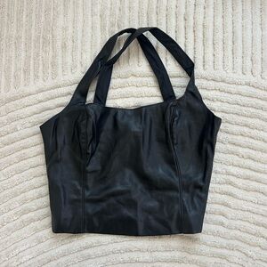 Abercrombie & Fitch Black Faux Leather Top